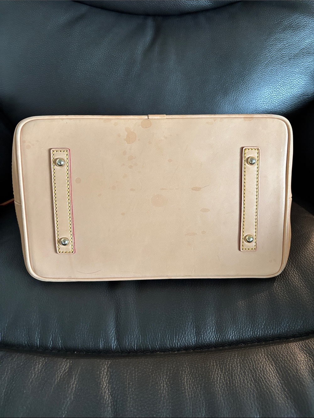 Dooney & Burke Hot Pink Patent Purse With Tan Trim - Picture 8 of 14
